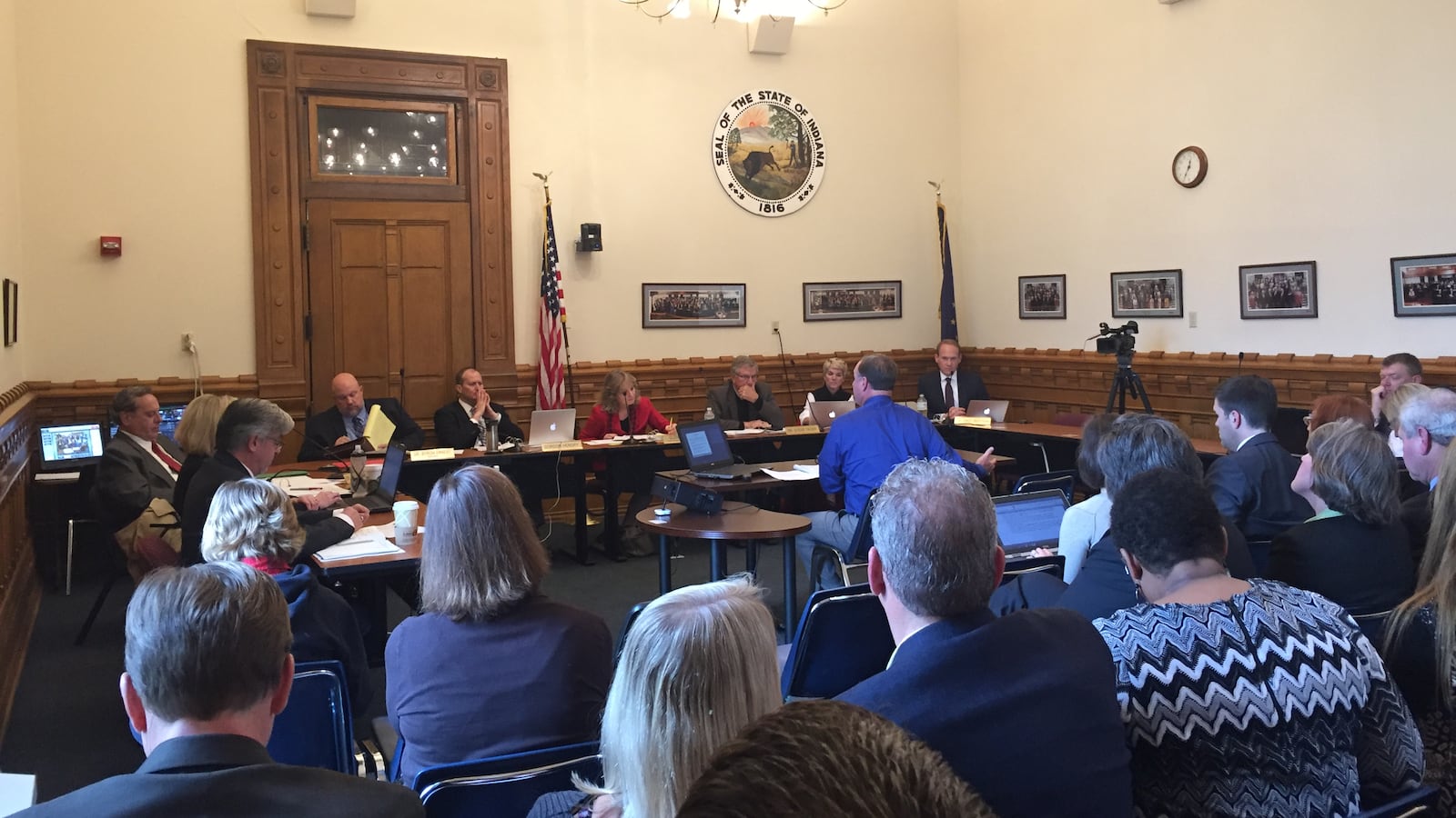 State board members gathered for a meeting last year.