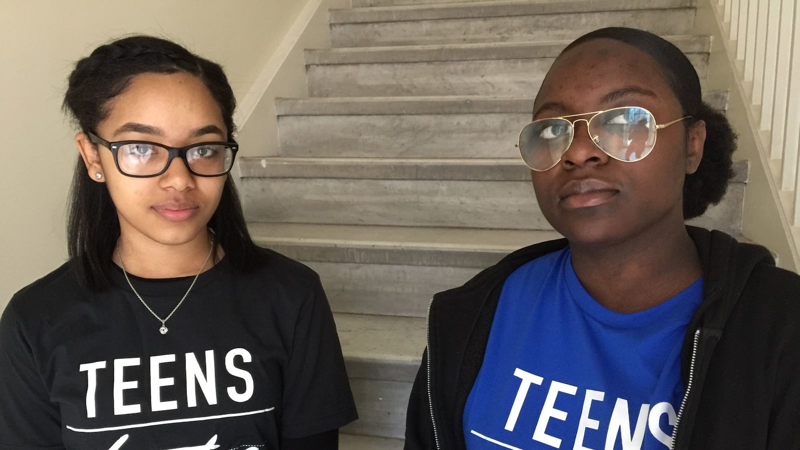High school seniors Tiffani Torres (left) and Lorraei Forbes believe having smaller classes would be a big help at their schools.