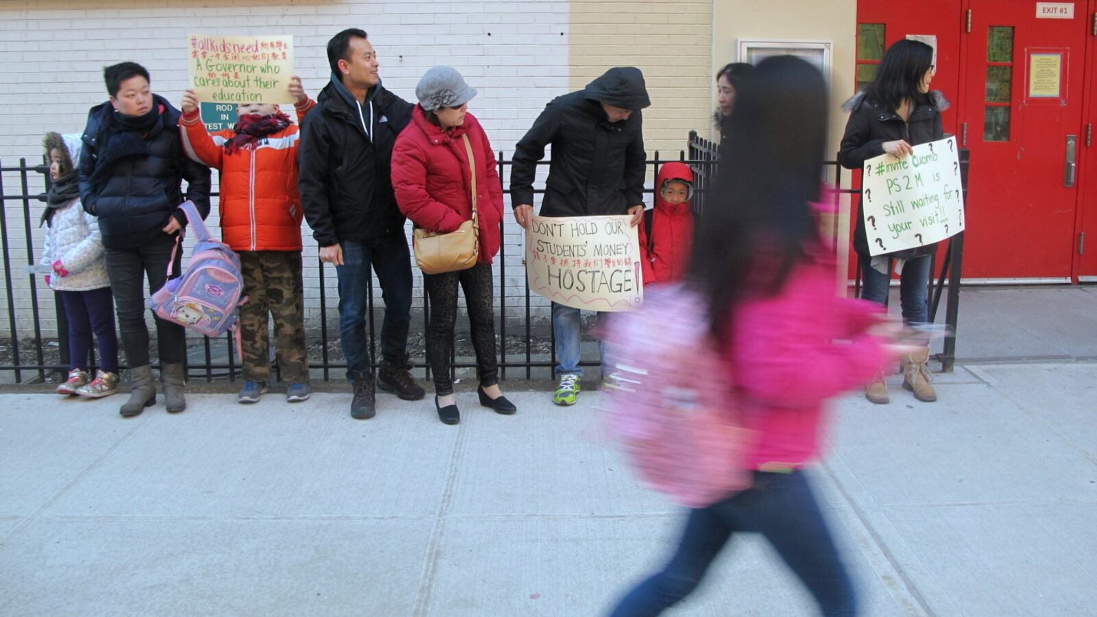P.S. 2 parents and students at an anti-testing rally this spring.