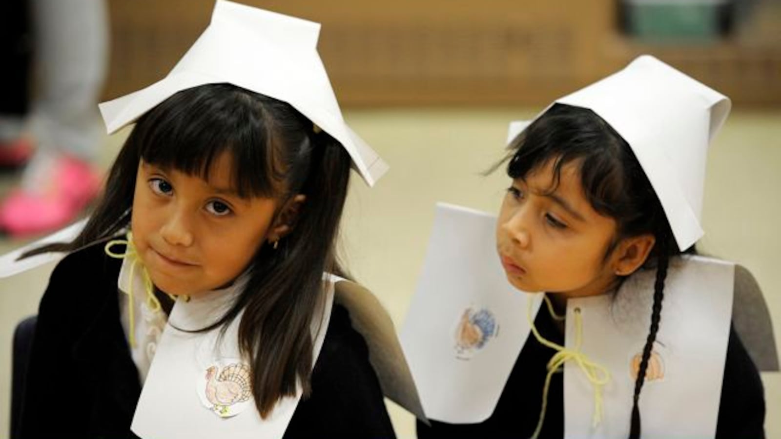 Indianapolis kindergartners dressed for a Thanksgiving feast