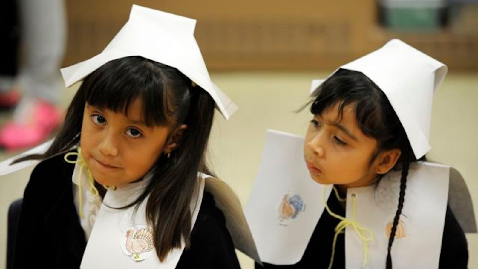 Indianapolis kindergartners dressed for a Thanksgiving feast