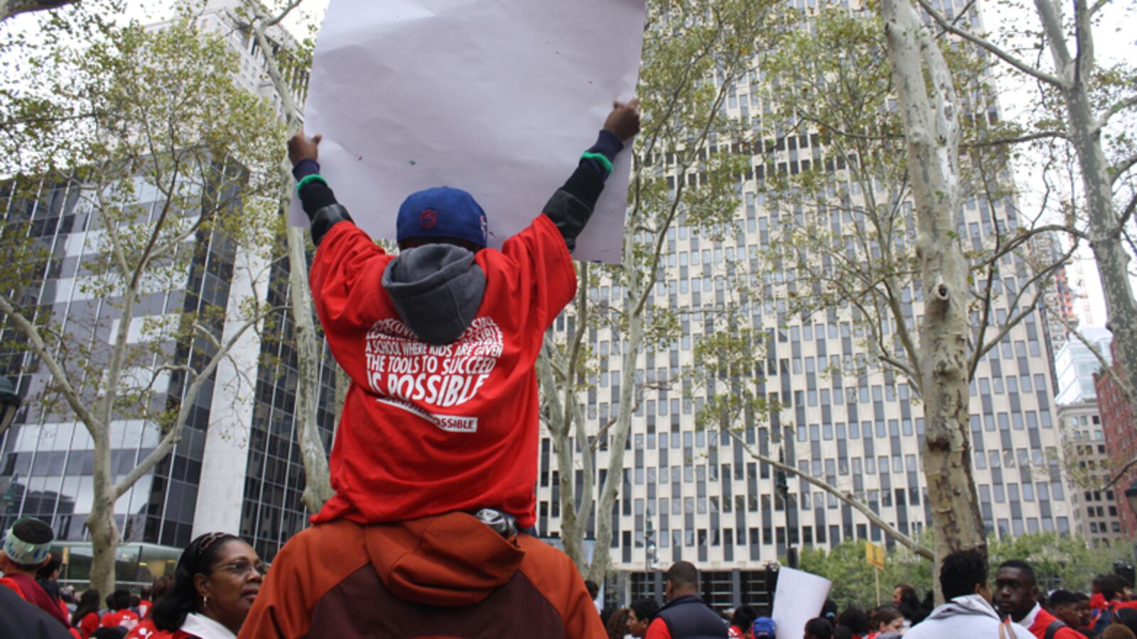 A charter school rally in 2014.