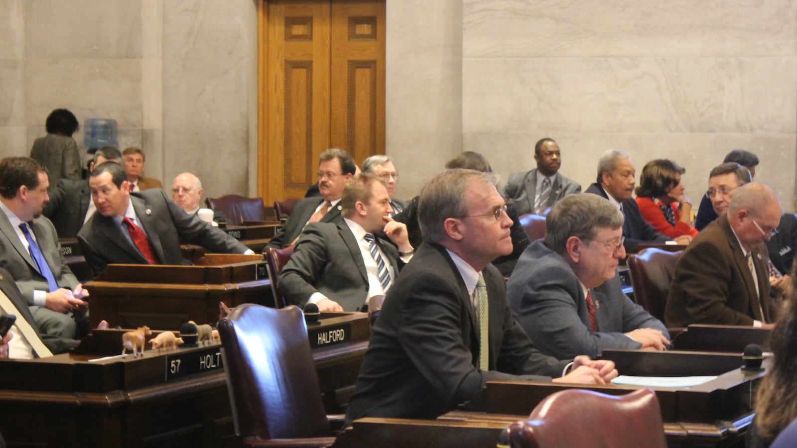State Rep. Bill Dunn looks straight ahead Thursday after tabling his voucher bill, likely for the year, in the Tennessee House of Representatives.