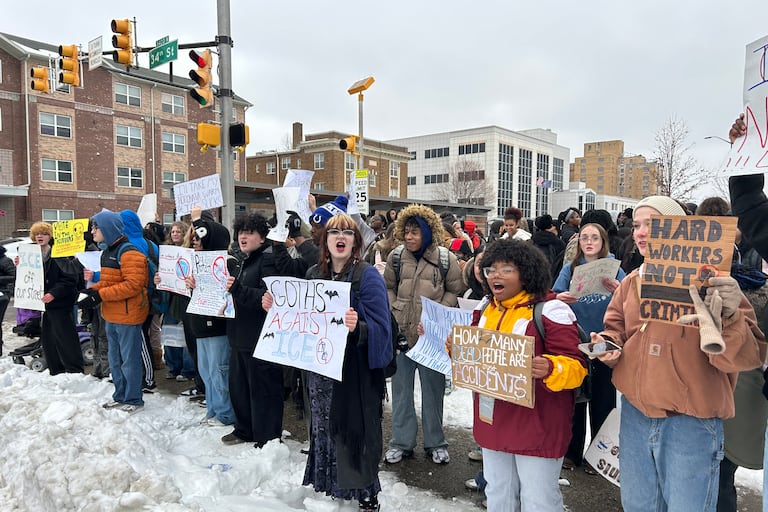 Shortridge High School students join peers in protesting Immigration and Customs Enforcement