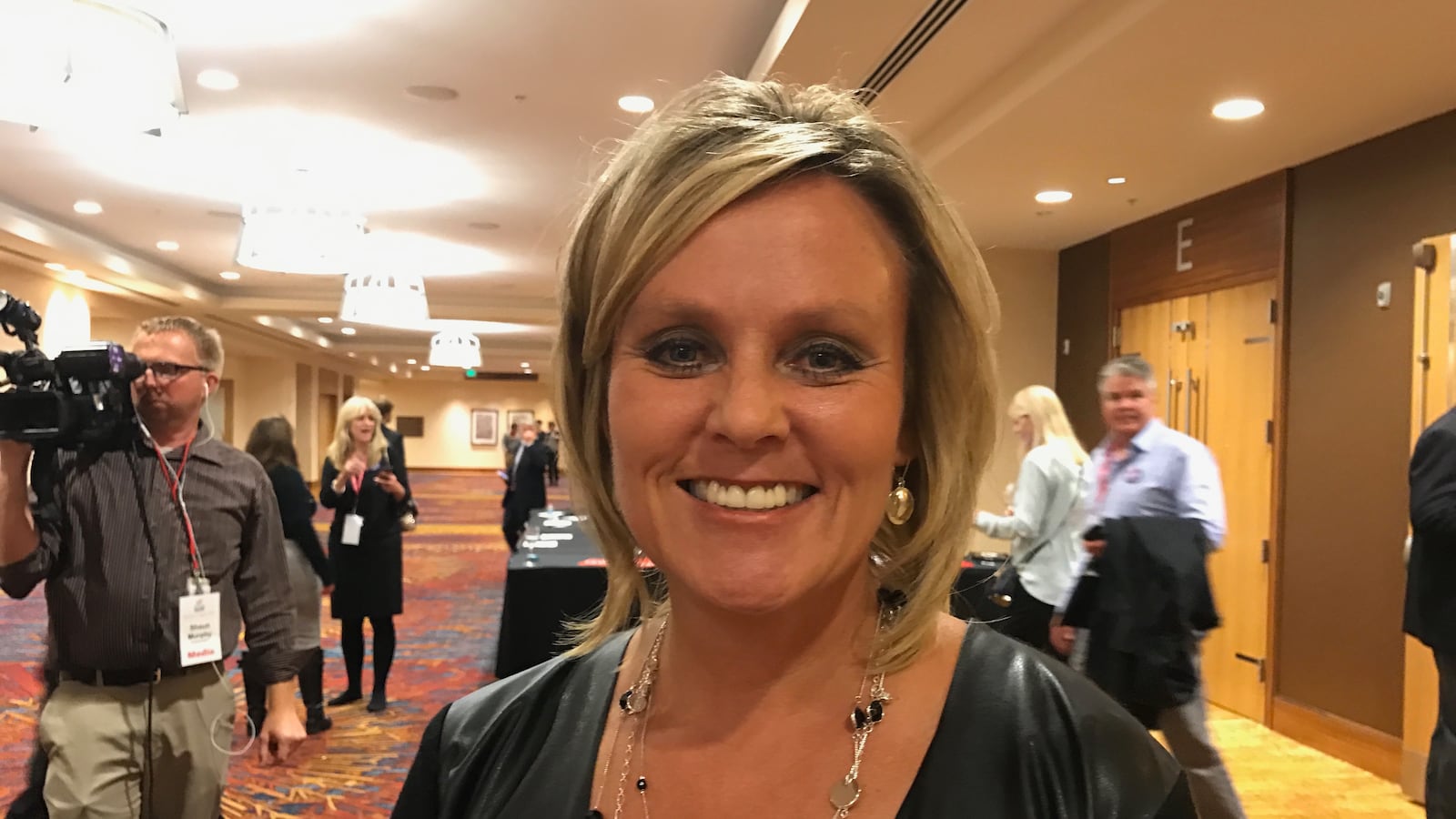 Jennifer McCormick right after the 2016 race for Indiana state superintendent was called in her favor.