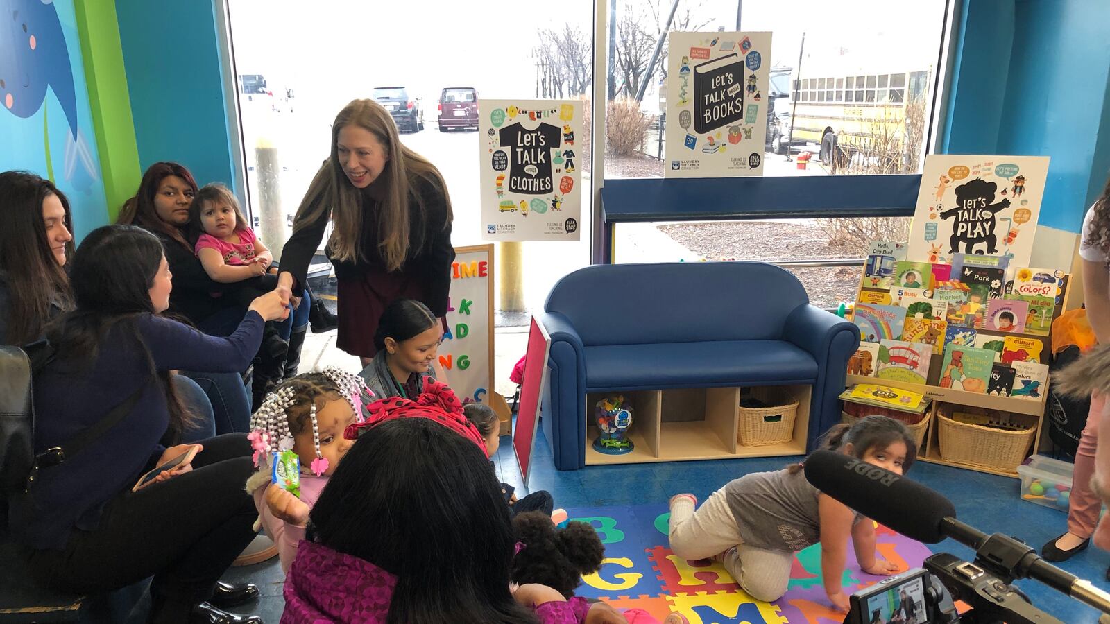 Former first daughter Chelsea Clinton at the Wash Time laundromat in Hermosa