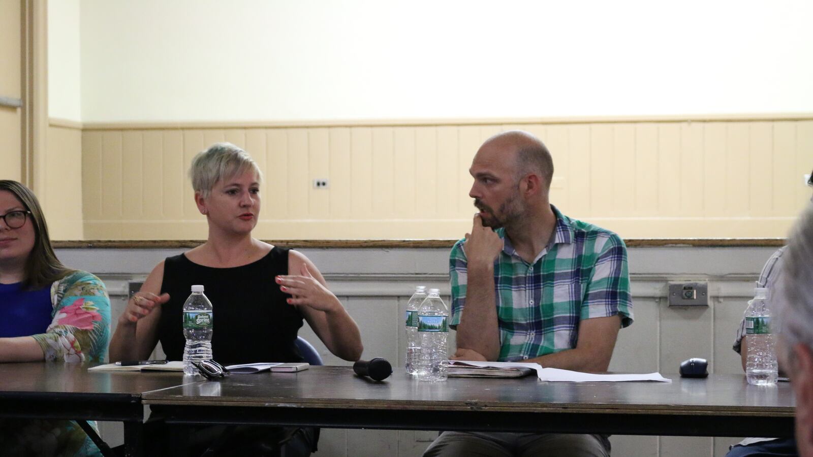 At vocational education panel at Automotive High School