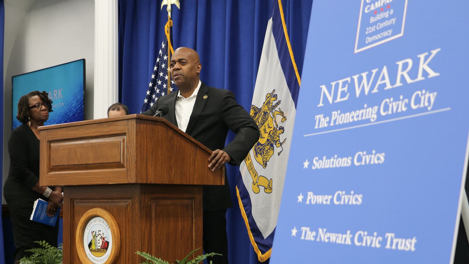 Newark Mayor Ras Baraka announced a new "civic city" campaign Wednesday that includes a problem-solving course for high schoolers.