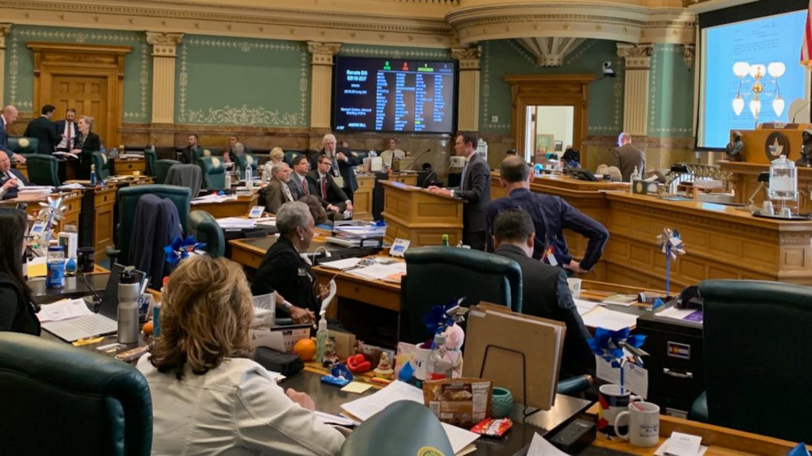Joint Budget Committee member Chris Hansen speaks during debate on the 2019-20 budget in the Colorado House of Representatives.