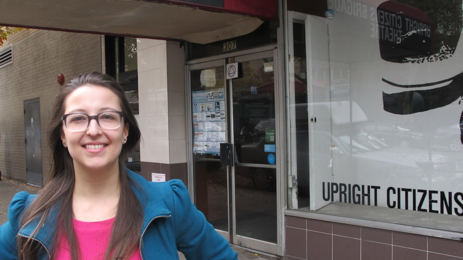 Natasha Vaynblat, outside the Upright Citizens Bridgade Theater in Chelsea, where her one-woman comedy show about her four-year teaching career begins Friday.
