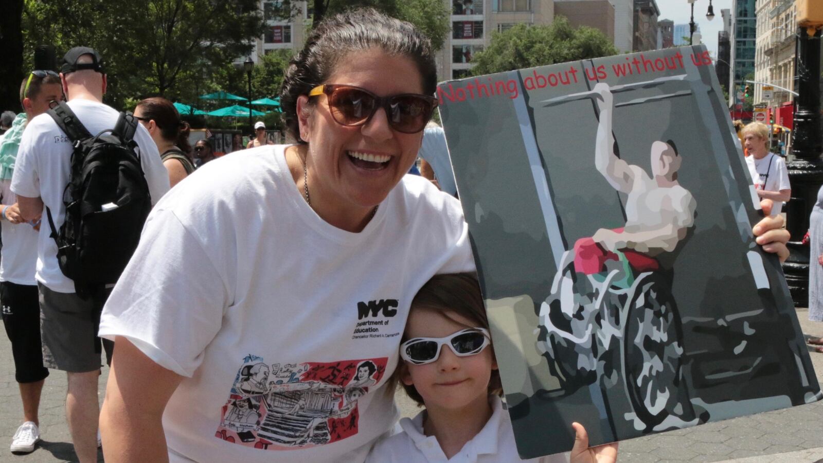 Christina Foti marched in the city's disability pride parade in July 2019.