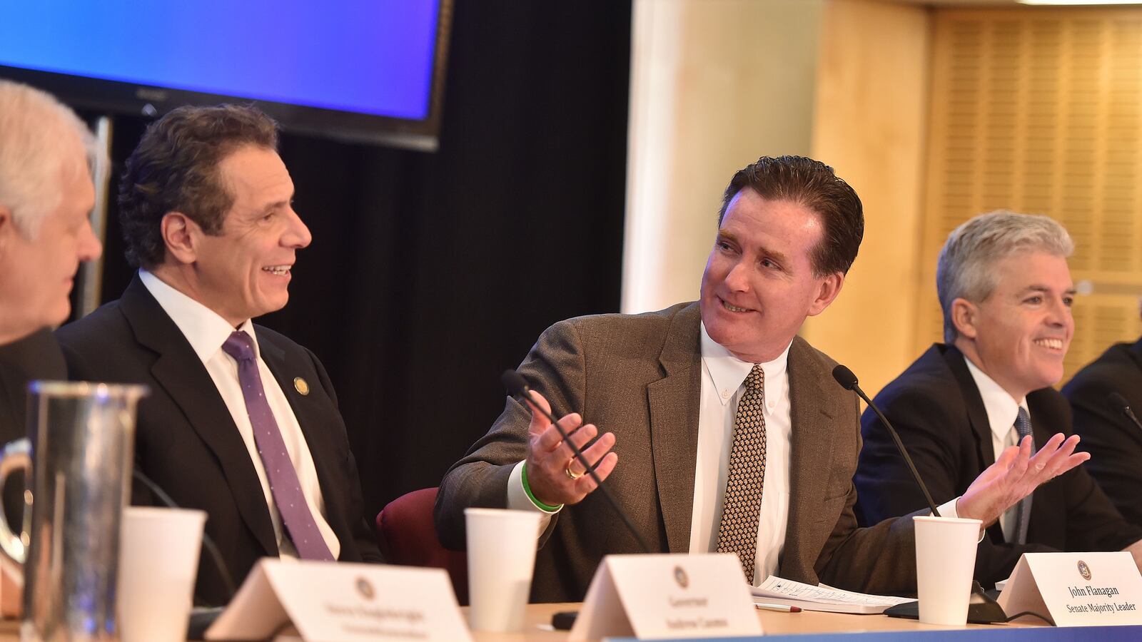 State Senator John Flanagan, at right