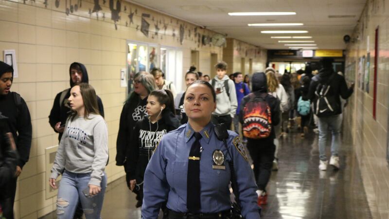 A school safety agent at Staten Island’s New Dorp High School.