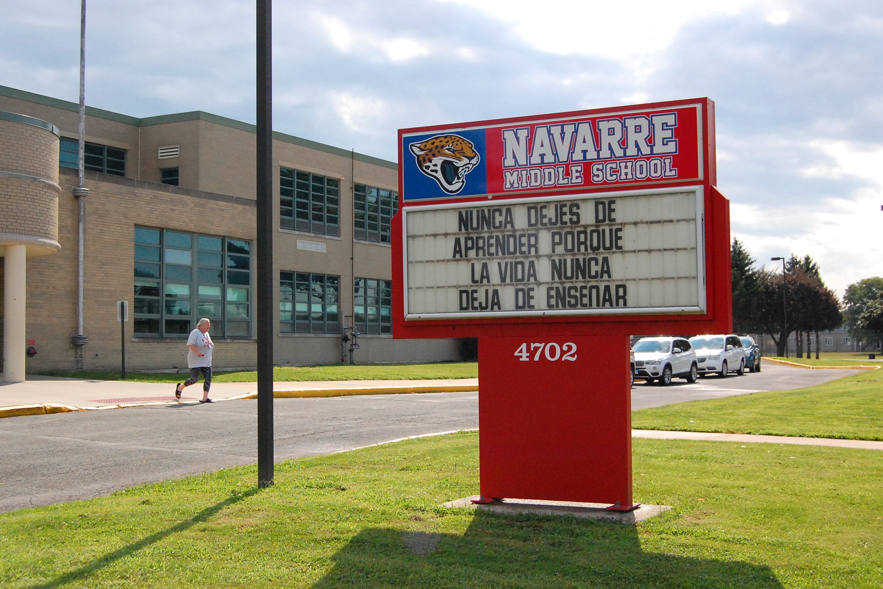 Navarre Middle School enrolls Latino students and English learners at twice the rate of the South Bend, Indiana school district.