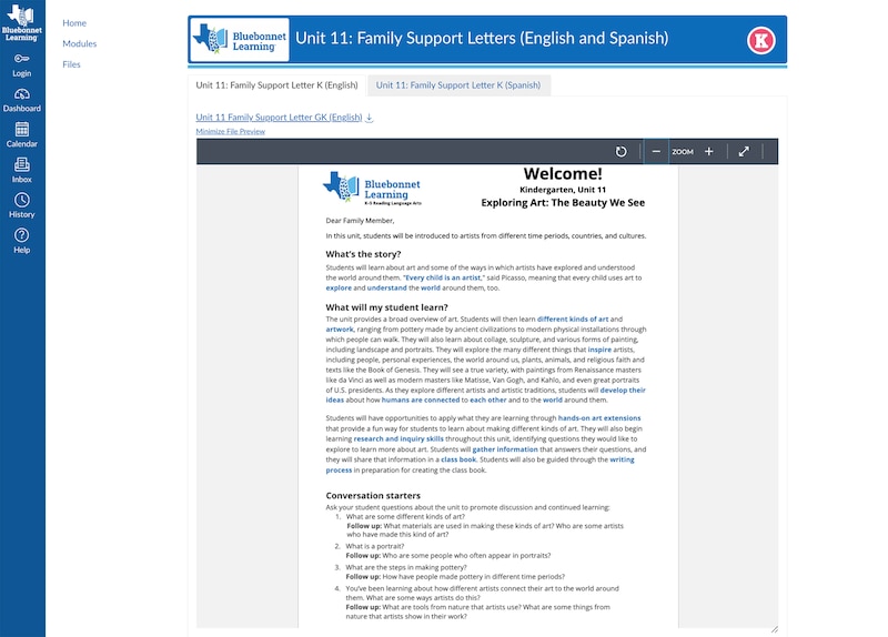 A screenshot of a website that has blue and black writing and a letter in the middle.