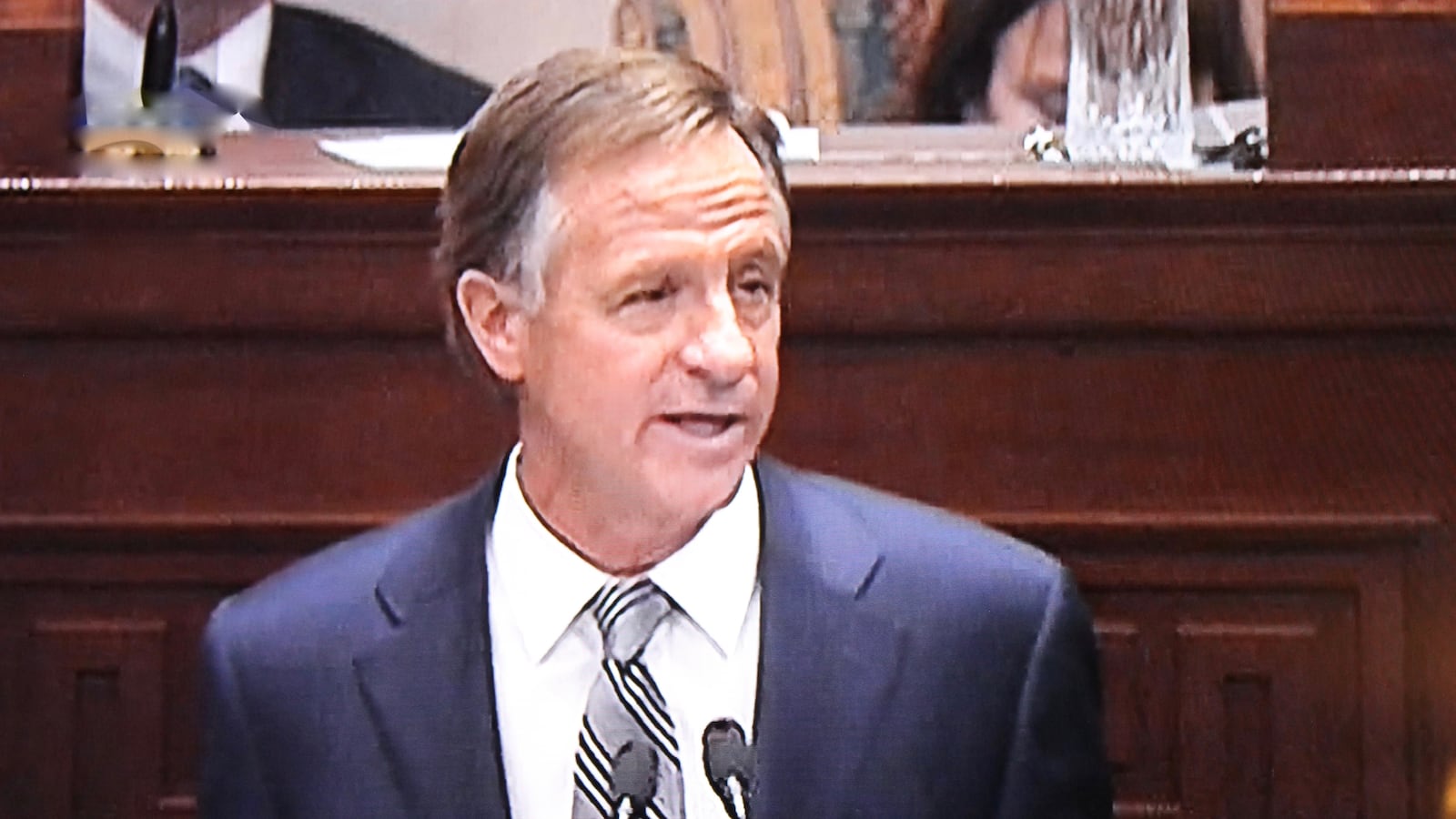 Gov. Bill Haslam delivers his 2017 State of the State address at the state Capitol in Nashville.