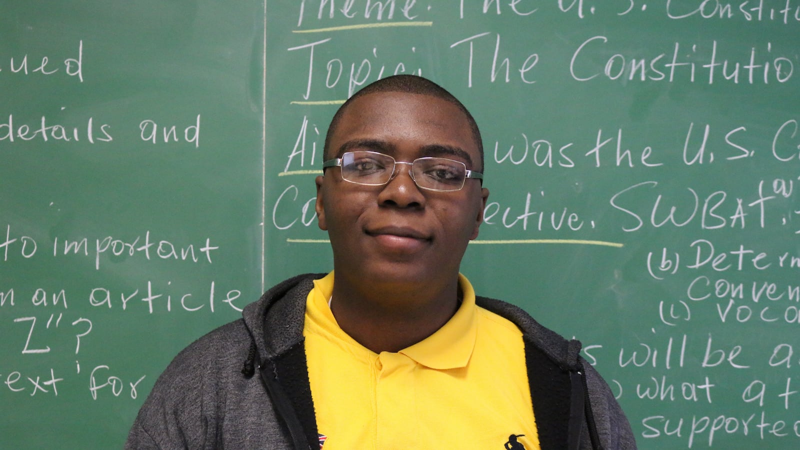 Kevin Narcisse, 19, is a Pathways to Graduation student who is planning to vote for the first time in the presidential election. (Photo by Christina Veiga)