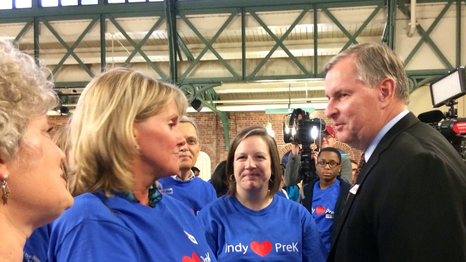 Indianapolis Mayor Greg Ballard speaks to supporters at a rally Dec. 1 for the Indianapolis Preschool Plan.