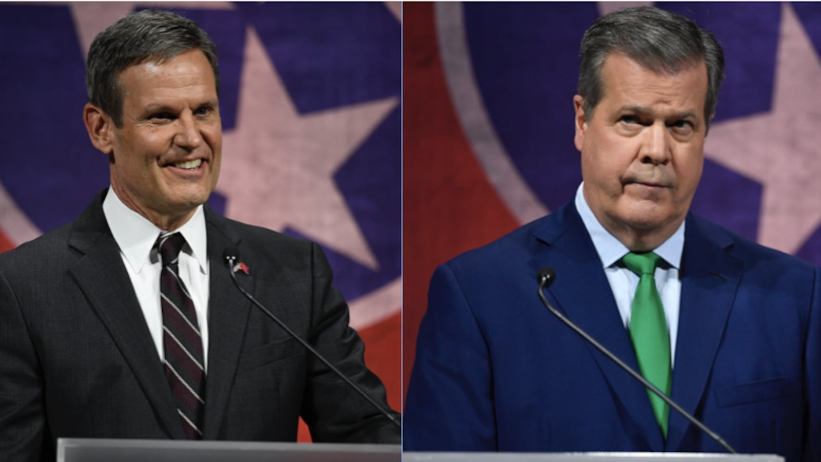 From left: Williamson County businessman Bill Lee and former Nashville Mayor Karl Dean will face off in the general election Nov. 6 to become Tennessee's 50th governor.