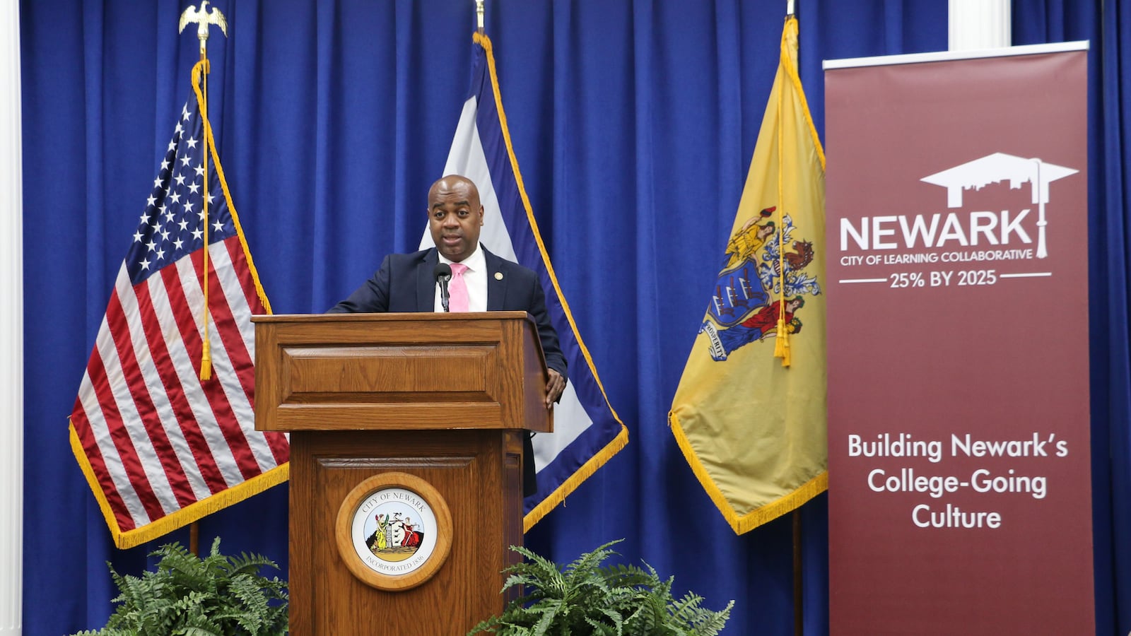 Newark Mayor Ras Baraka wants 25 percent of residents to have college degrees by 2025, up from 19 percent today.