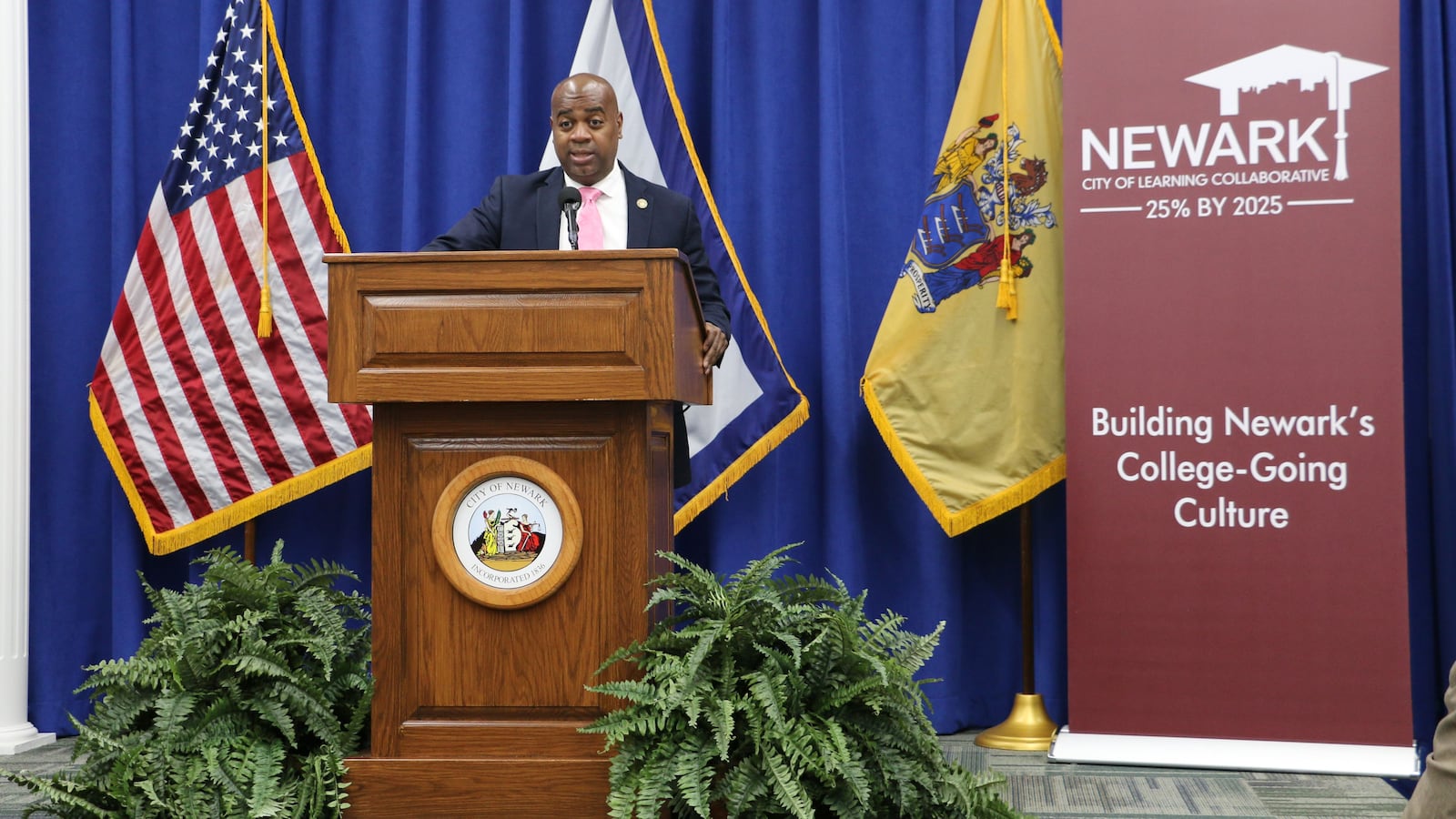 Newark Mayor Ras Baraka wants 25 percent of residents to have college degrees by 2025, up from 19 percent today.