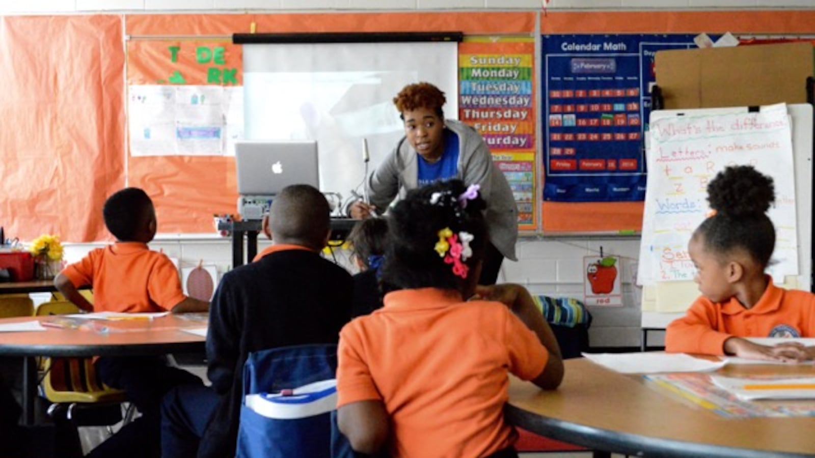 A teacher-in-training at Freedom Preparatory Academy, a charter school in Memphis.
