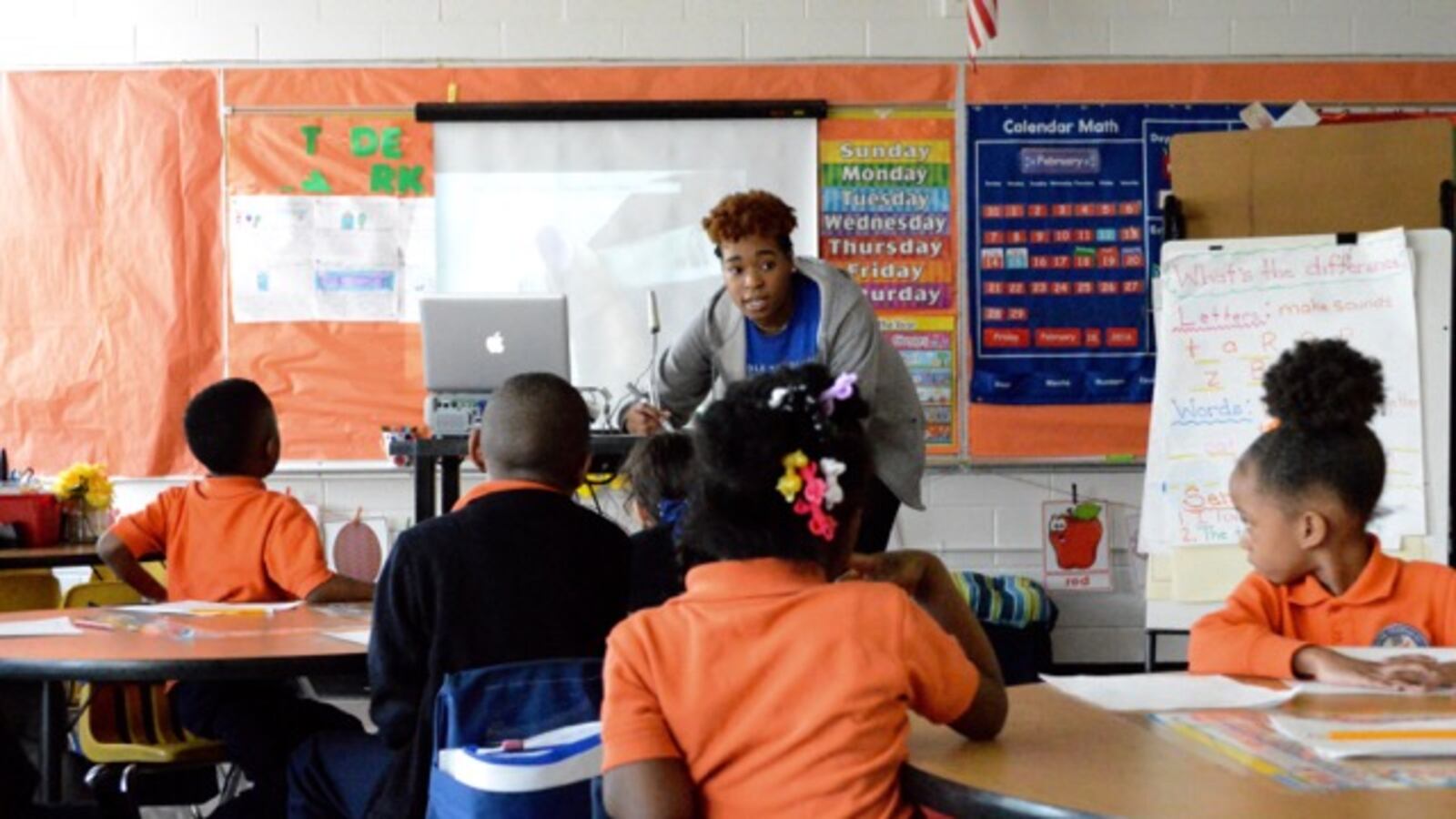 A teacher-in-training at Freedom Preparatory Academy, a charter school in Memphis.