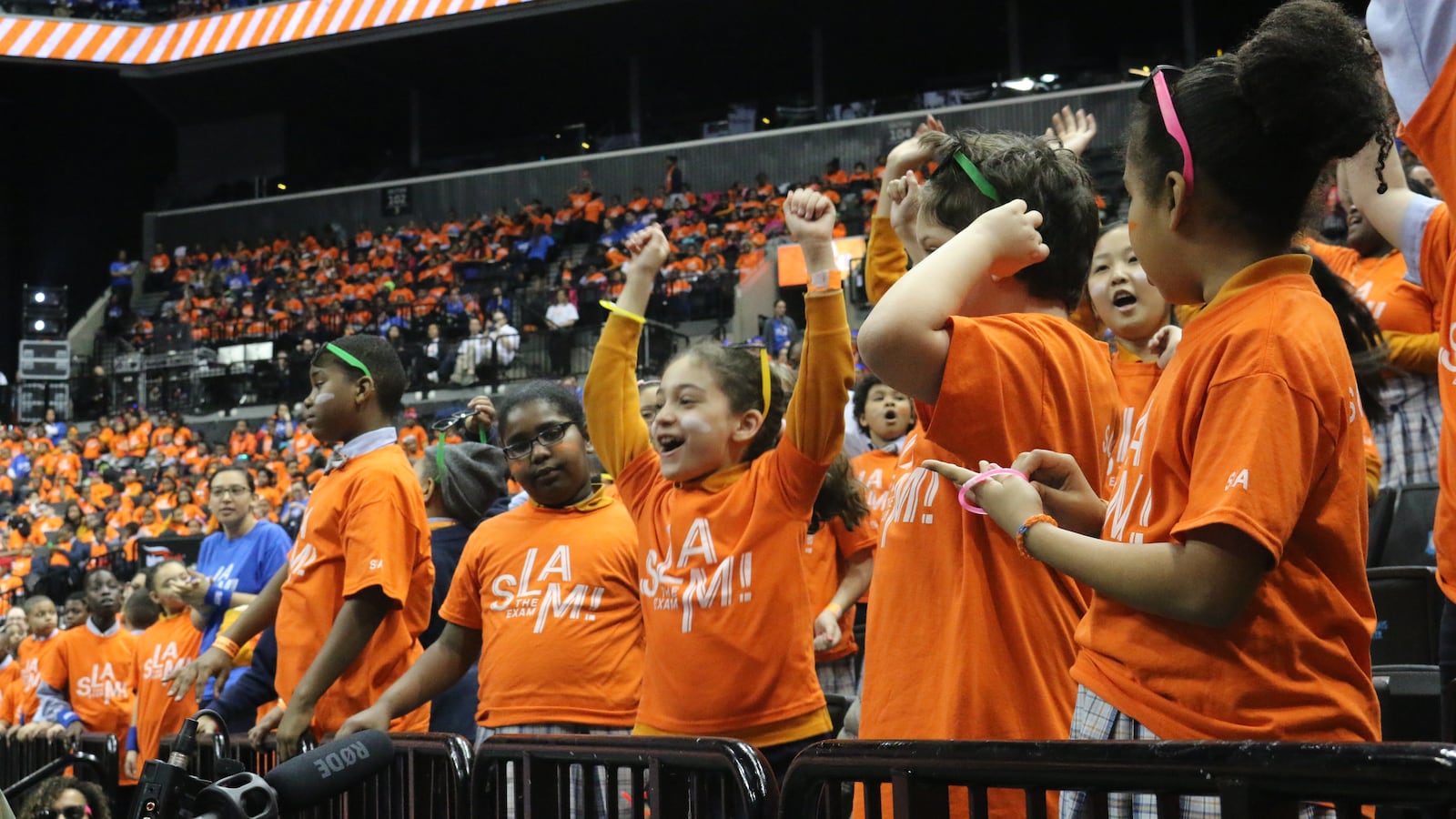 Success Academy hosts its annual "Slam the Exam" rally at the Barclays Center.