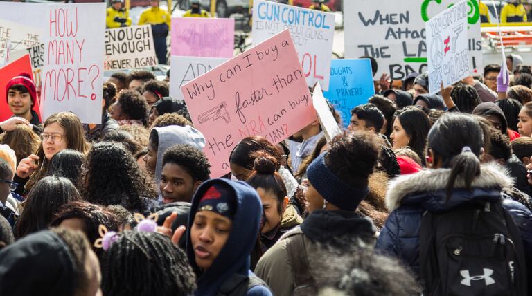 Students take protest to steps of School District and City Hall