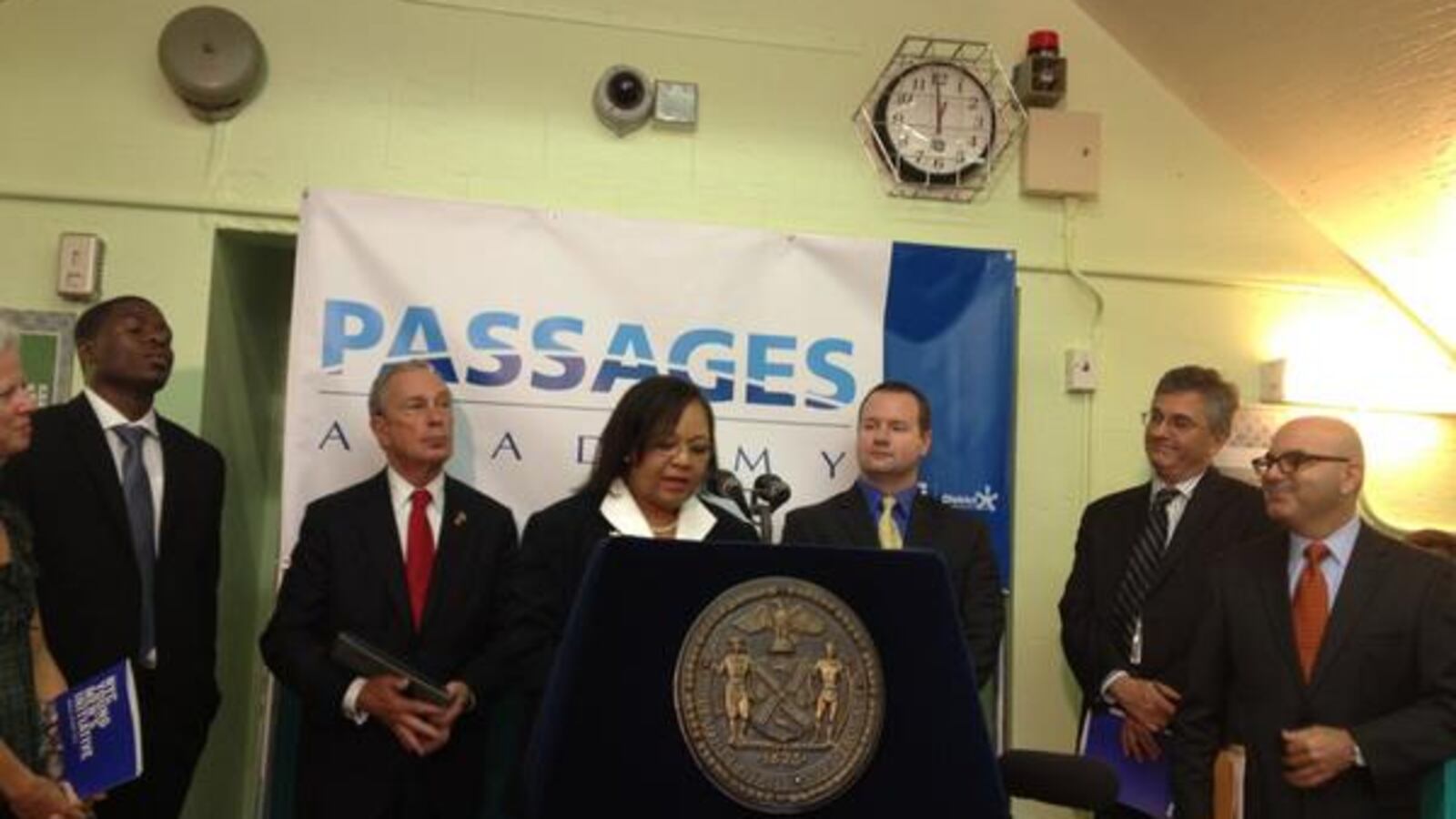 Deputy Chancellor of Equity and Access Dorita Gibson spoke at an event promoting the Young Men's Initiative in October 2012.