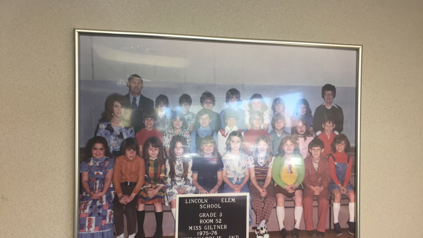 Before she became principal, Whitney Wilkowski attended Abraham Lincoln Elementary School in the mid-1970s. Pictured here is her third-grade class portrait, which hangs in her office.