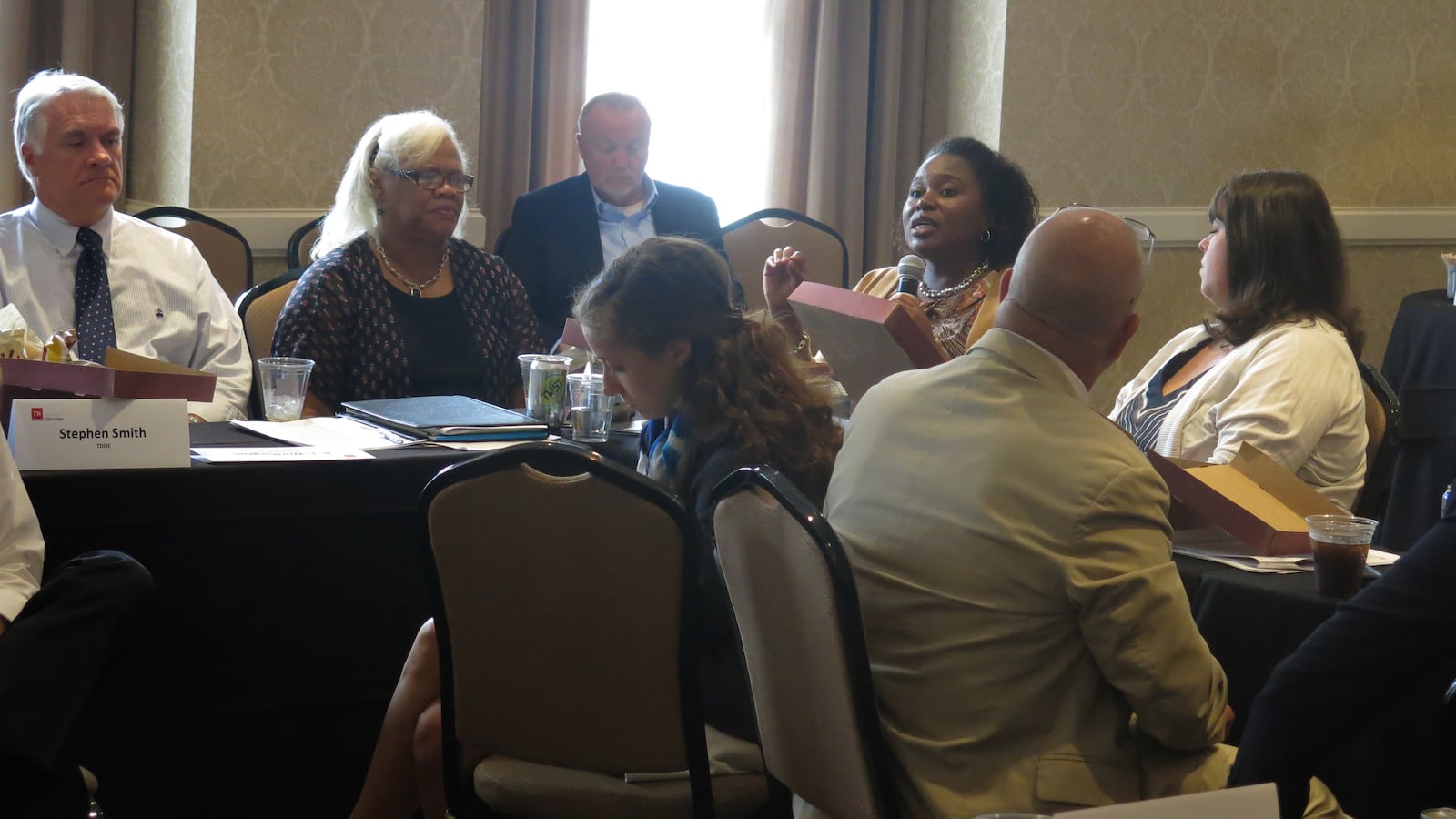 Assistant Education Commissioner Nakia Towns speaks during Wednesday's testing task force meeting, which largely focused on what measures besides test scores should be included in Tennessee's accountability plan under the Every Student Succeeds Act.