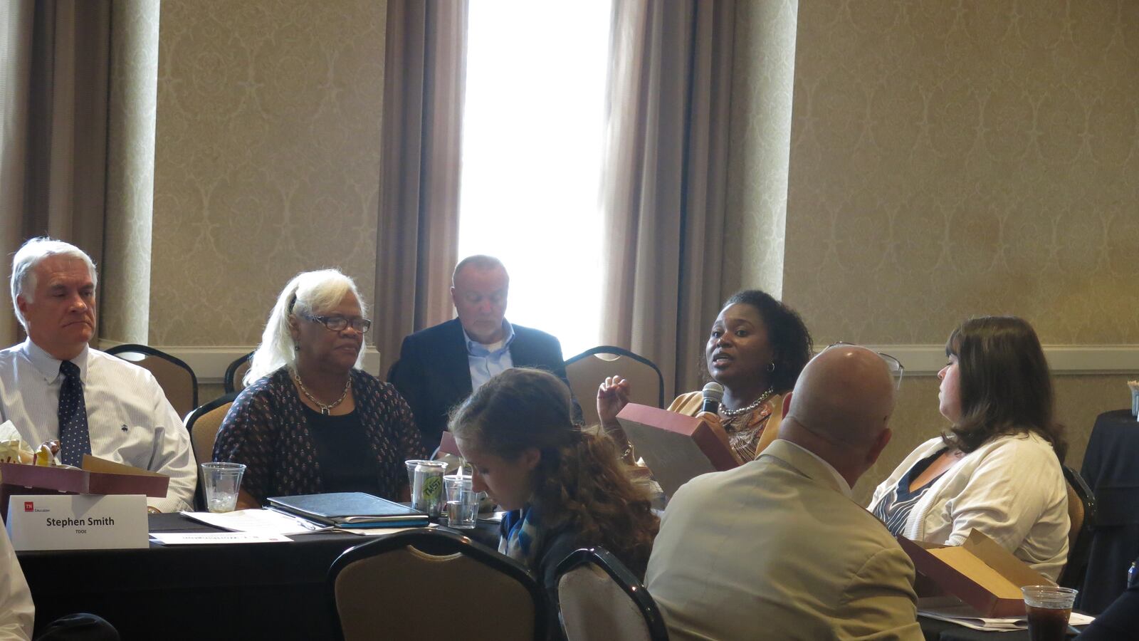 Assistant Education Commissioner Nakia Towns speaks during Wednesday's testing task force meeting, which largely focused on what measures besides test scores should be included in Tennessee's accountability plan under the Every Student Succeeds Act.