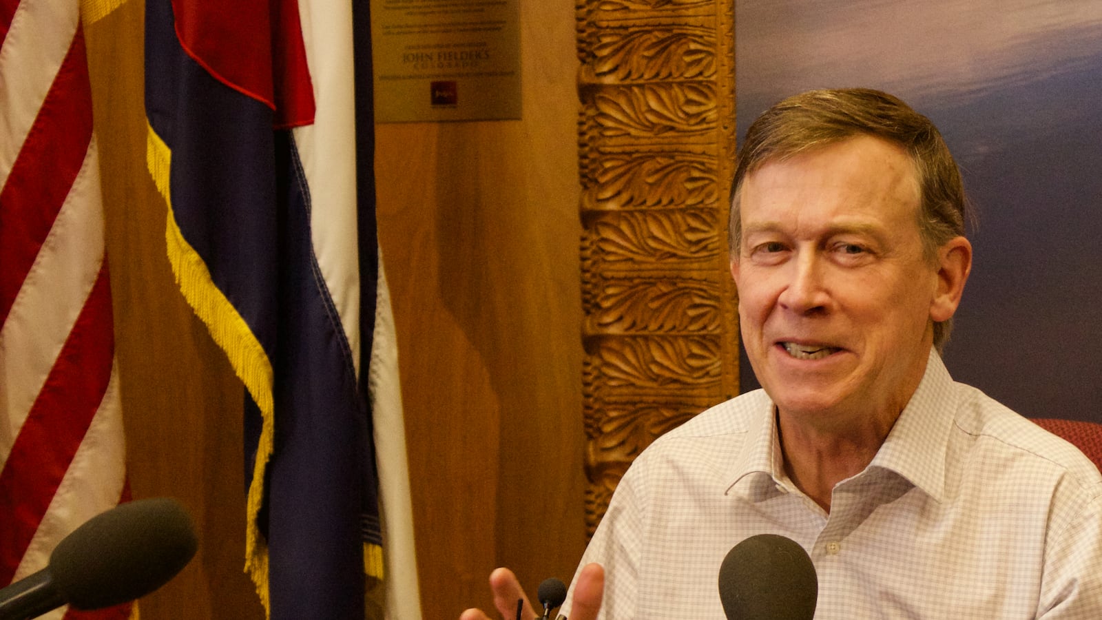 Gov. John Hickenlooper spoke to reporters on the eve of the 2017 General Assembly.