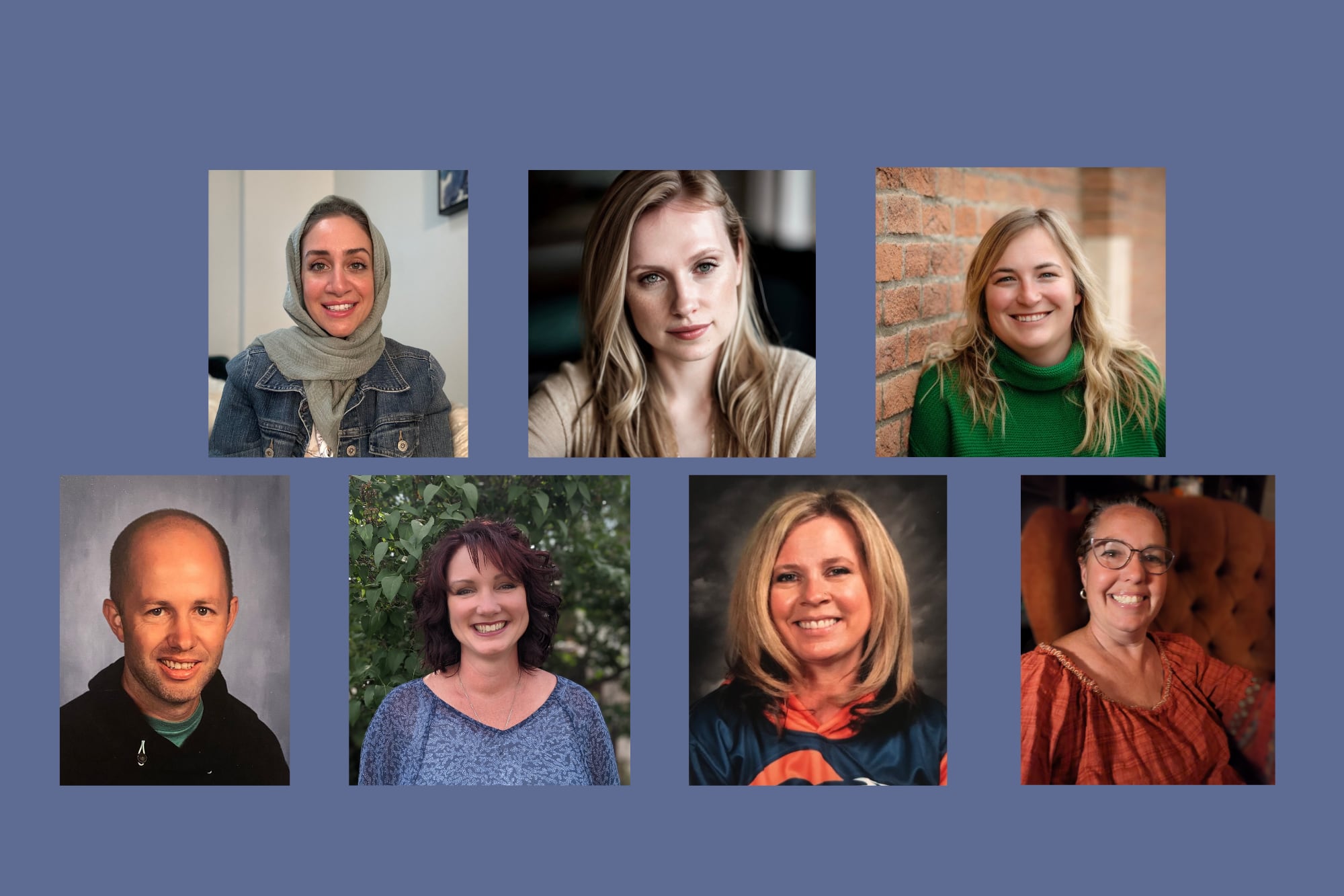 Headshots of seven Colorado teachers.