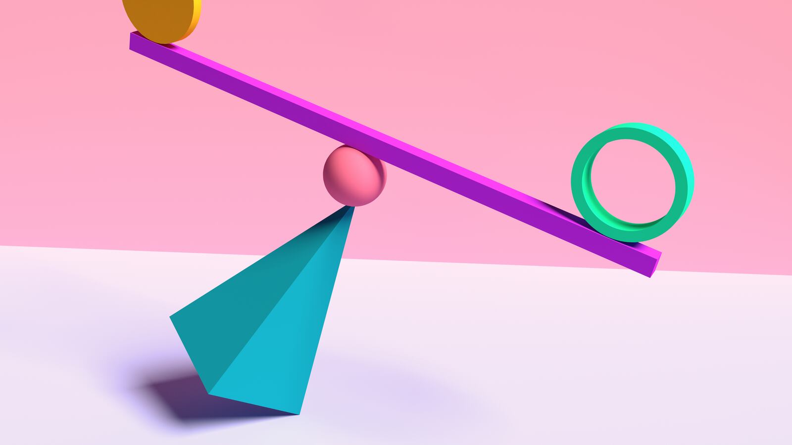 Colorful balance toy is about to fall over.