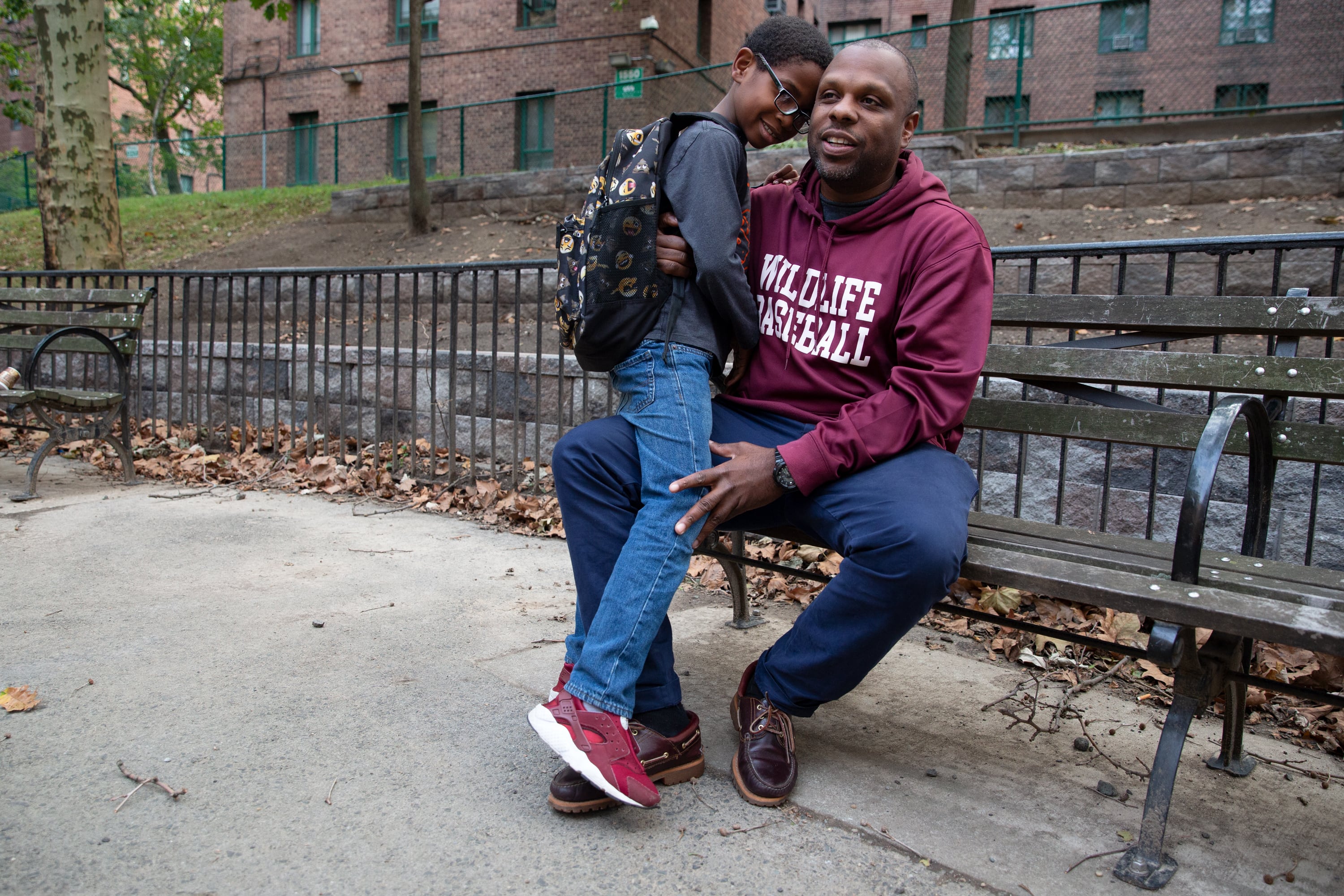 Chancy Marsh IV and his son, Malcolm Marsh, spend time together in their Parkchester, Bronx, home.