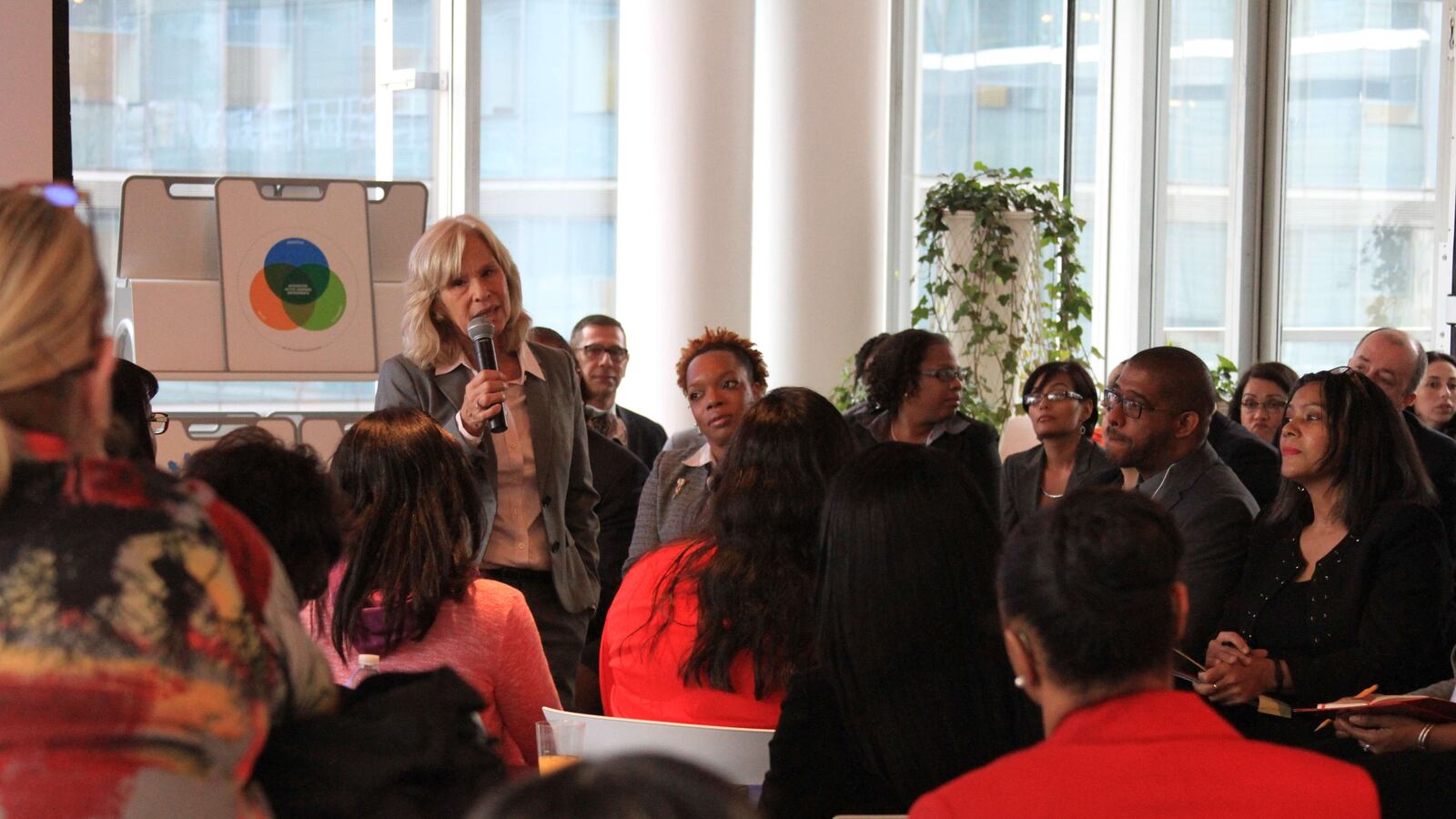 A meeting of New York City Renewal program for struggling schools in 2014.