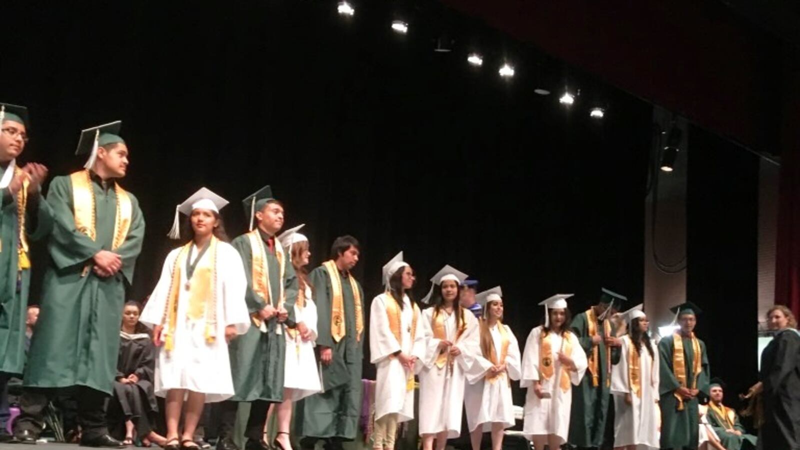 Picture of recipients of the seal of biliteracy at their 2018 graduation from Aurora Central High School. (Photo courtesy of Aurora Public Schools)