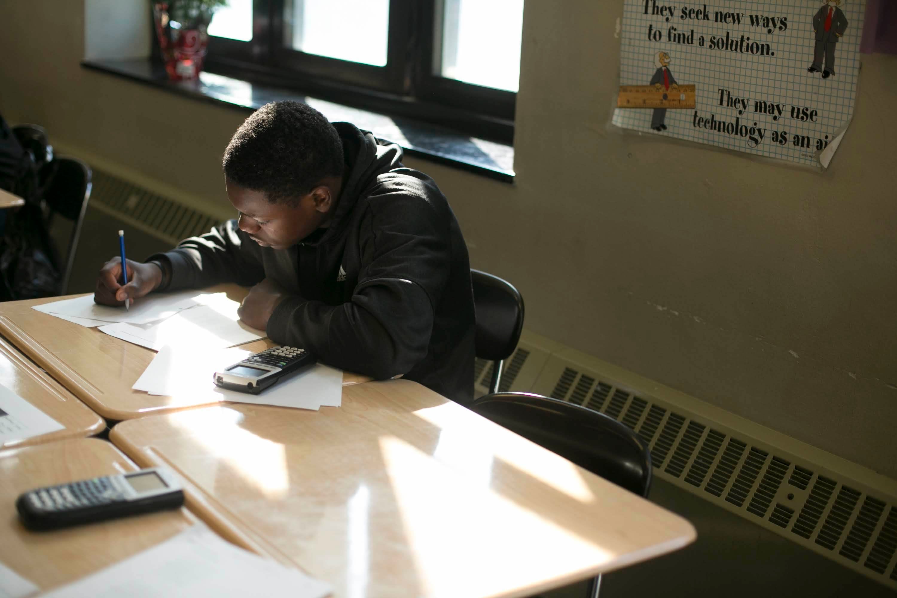 June 2019 file photographs made at Southeastern High School in Detroit by freelancer Anthony Lanzilote.