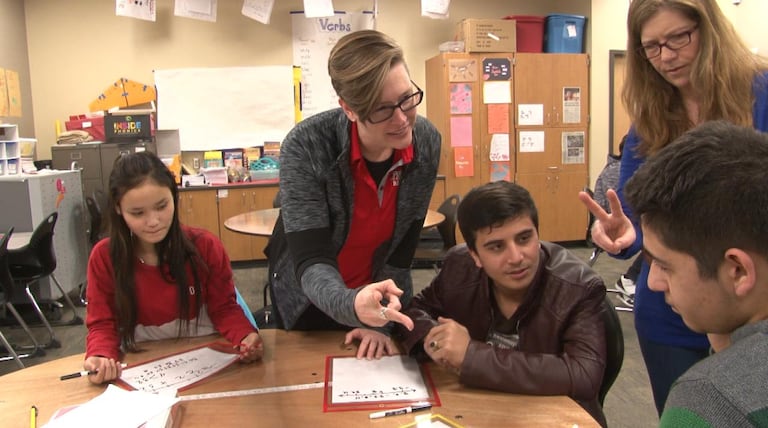How the 2018 national teacher of the year manages a classroom with 12 languages with a white board and a paper clip