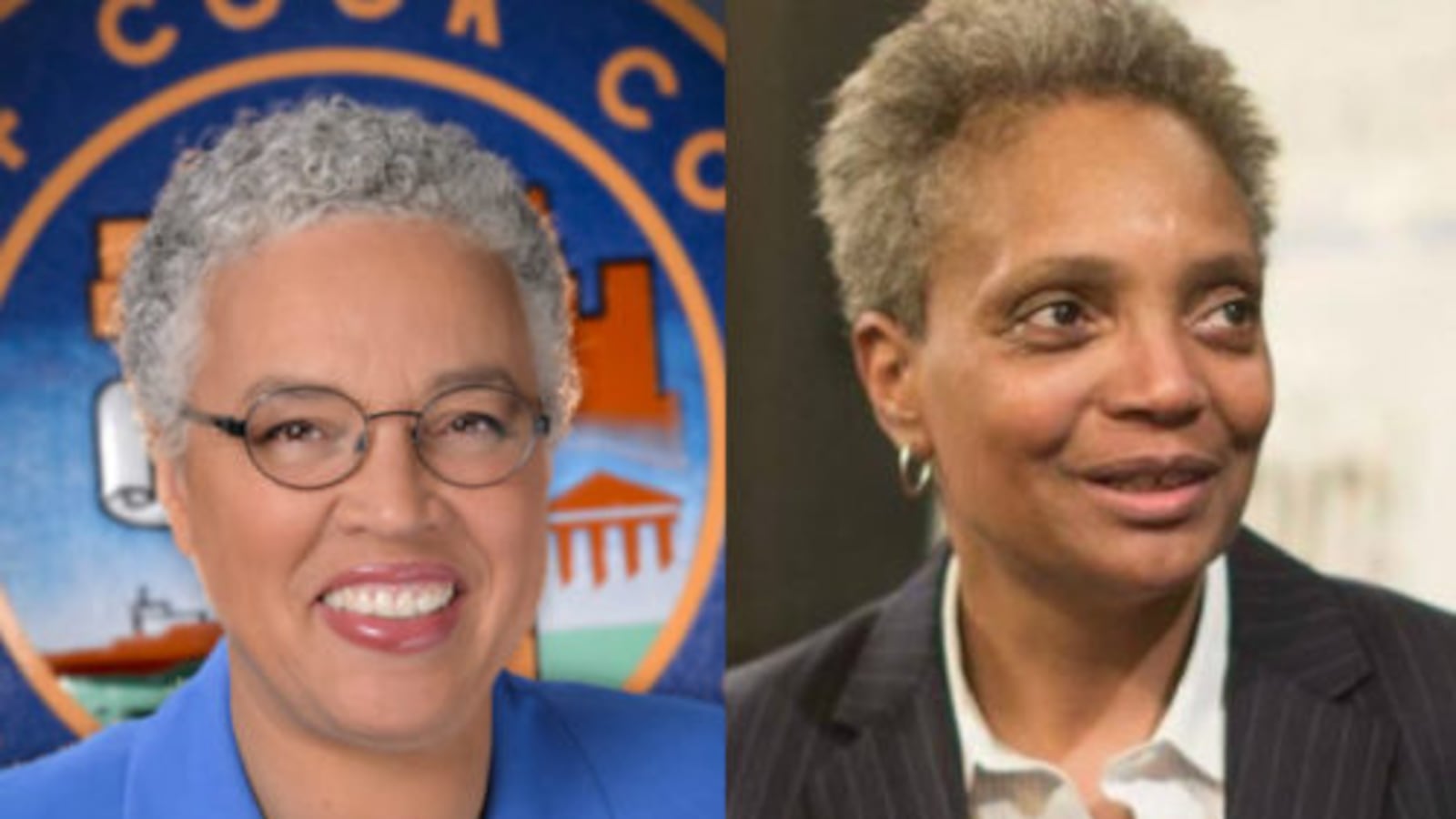 Chicago mayoral candidates Toni Preckwinkle and Lori Lightfoot.