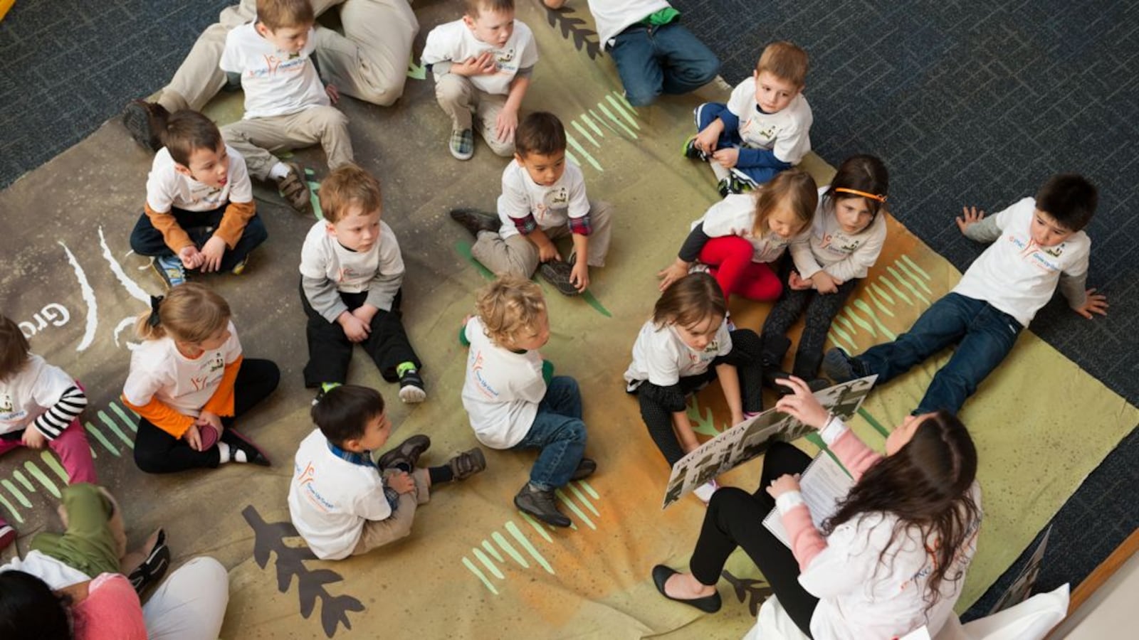 Preschools learn vocabulary words at the Indianapolis Children's Museum.
