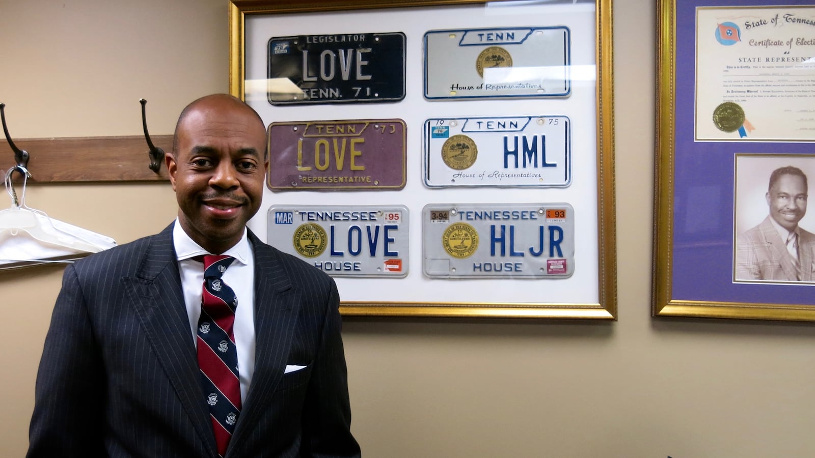 Rep. Harold Love Jr., a Nashville Democrat serving  on House education committees, has mementos in his office from when his father served in the legislature from 1968 to 1994.