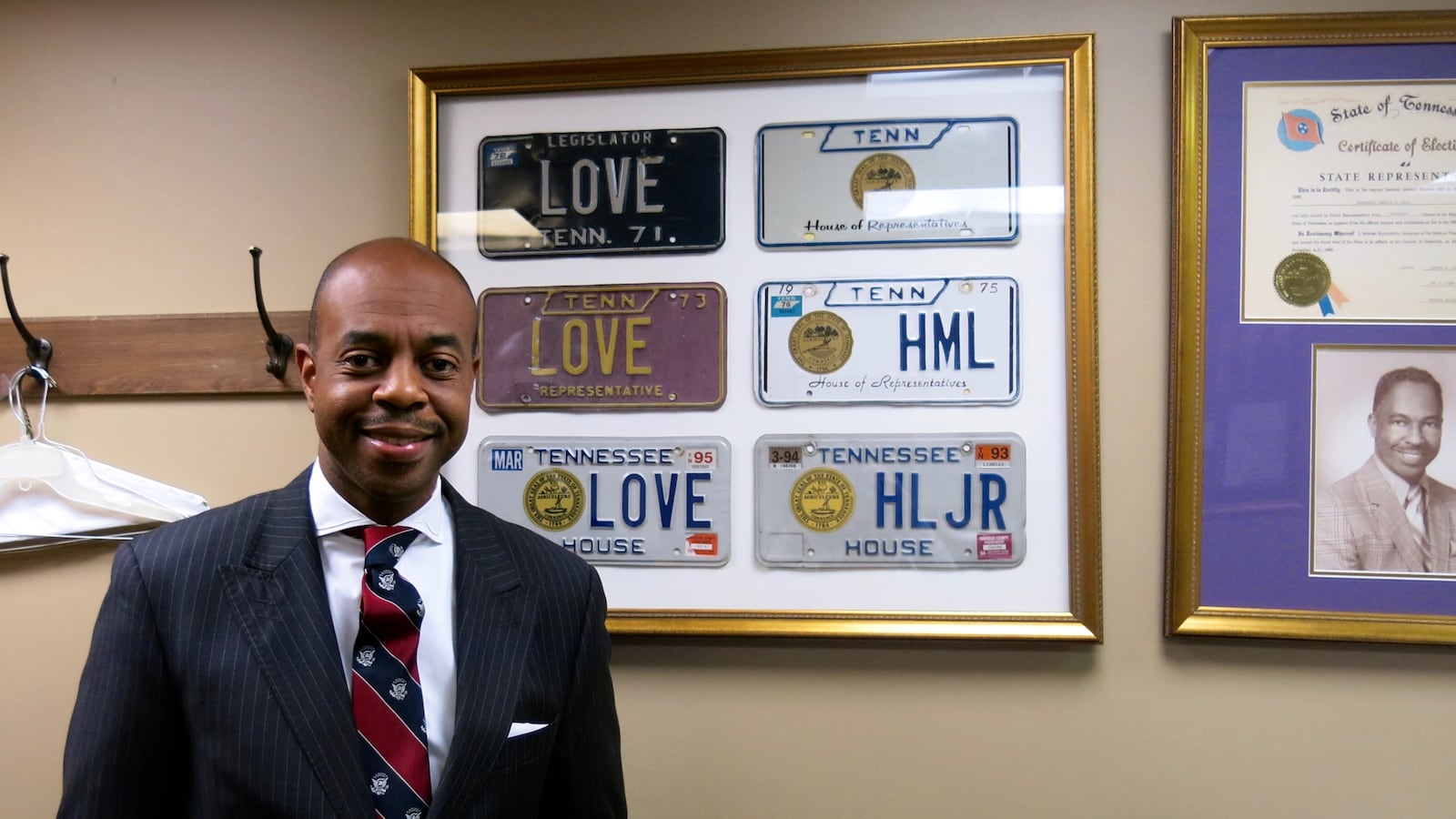 Rep. Harold Love Jr., a Nashville Democrat serving  on House education committees, has mementos in his office from when his father served in the legislature from 1968 to 1994.