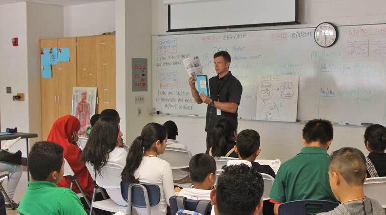 With students speaking 10 different languages, teachers at Indianapolis’ ‘Newcomer’ school find creative ways to communicate