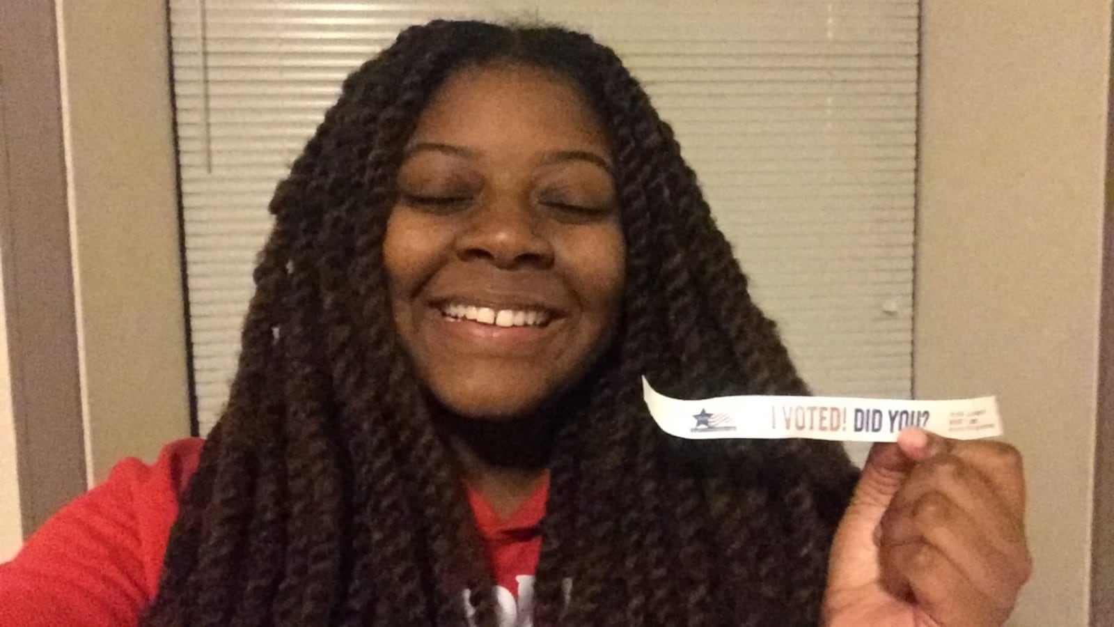 Alycia Kamil Moaton, a senior at Kenwood Academy High School, voted for mayor for the first time on Feb. 26.