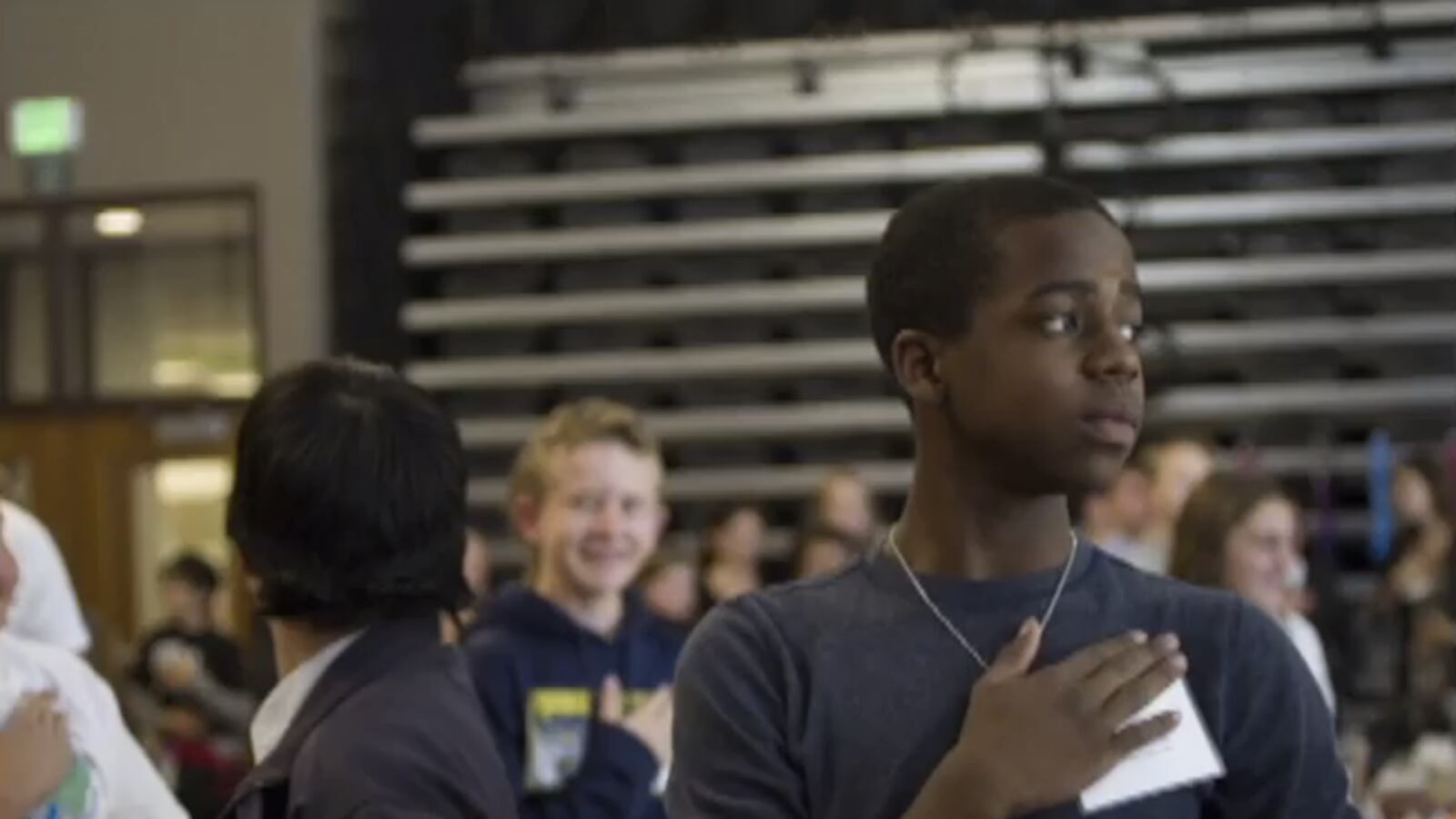 A student participates in the World Affairs Challenge at Regis University earlier this month.