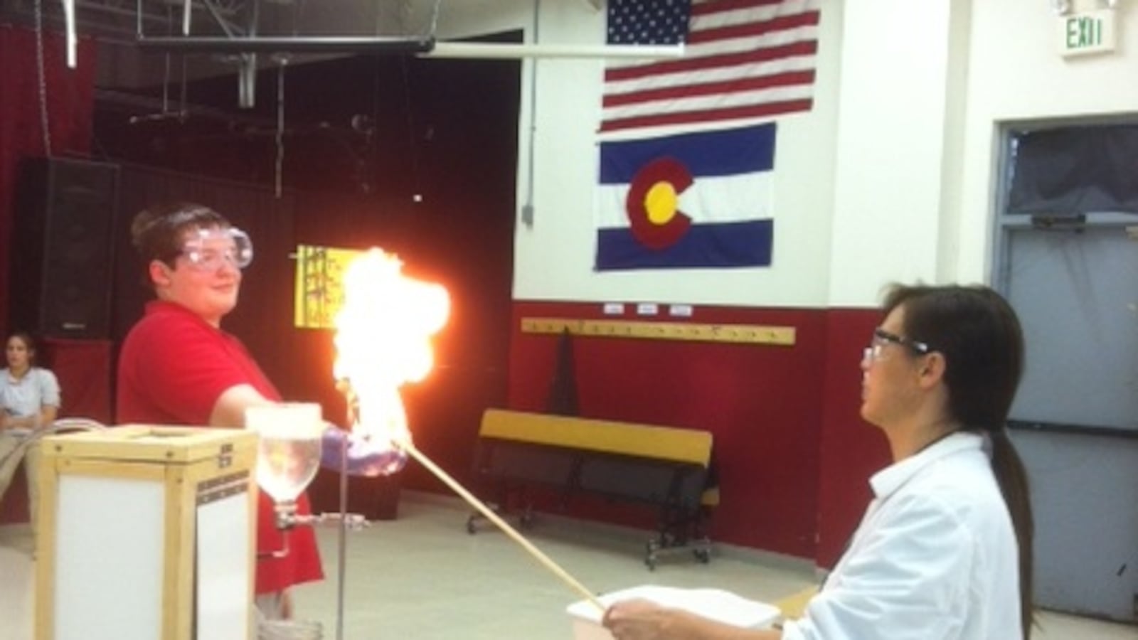 Photo submitted by Ted Beasley Jr., the supervising producer of Germantown Community Television in Germanton, Tennessee (a suburb of Memphis, Tennessee). He writes that the television and theater programs at Germantown High School are both operated by students in the production workshop class and teachers. GHS-TV is the community television station for the city, and he writes that in the photo, “Our students are in the middle of a taping for our newscast,  Wake Up, Germantown!. The students pict