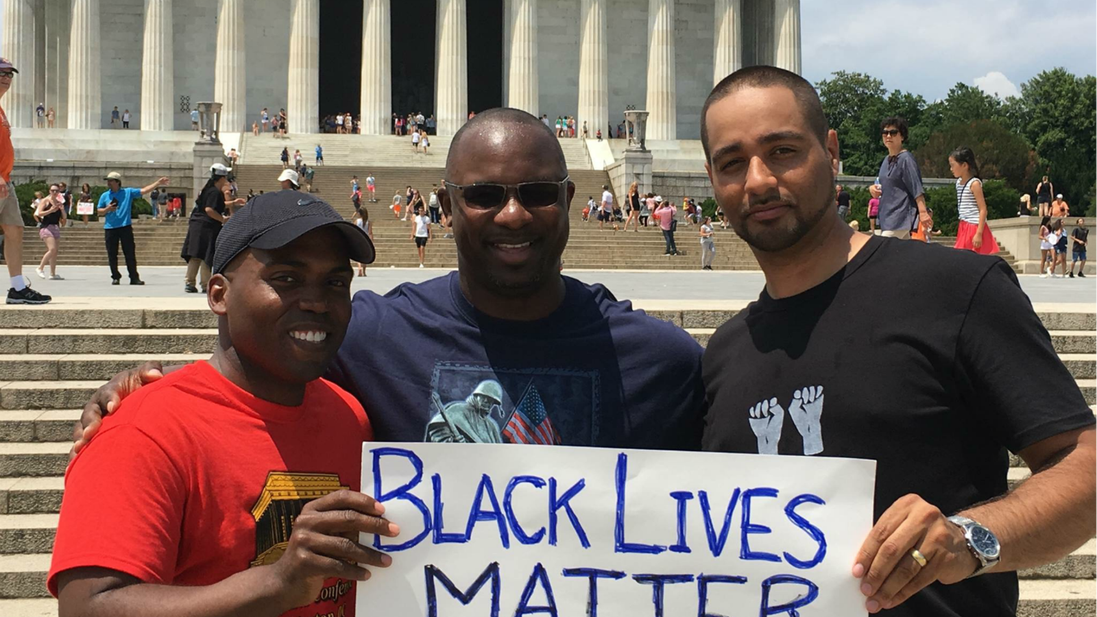 Jamaal Bowman (center) with national leaders in Washington, D.C.